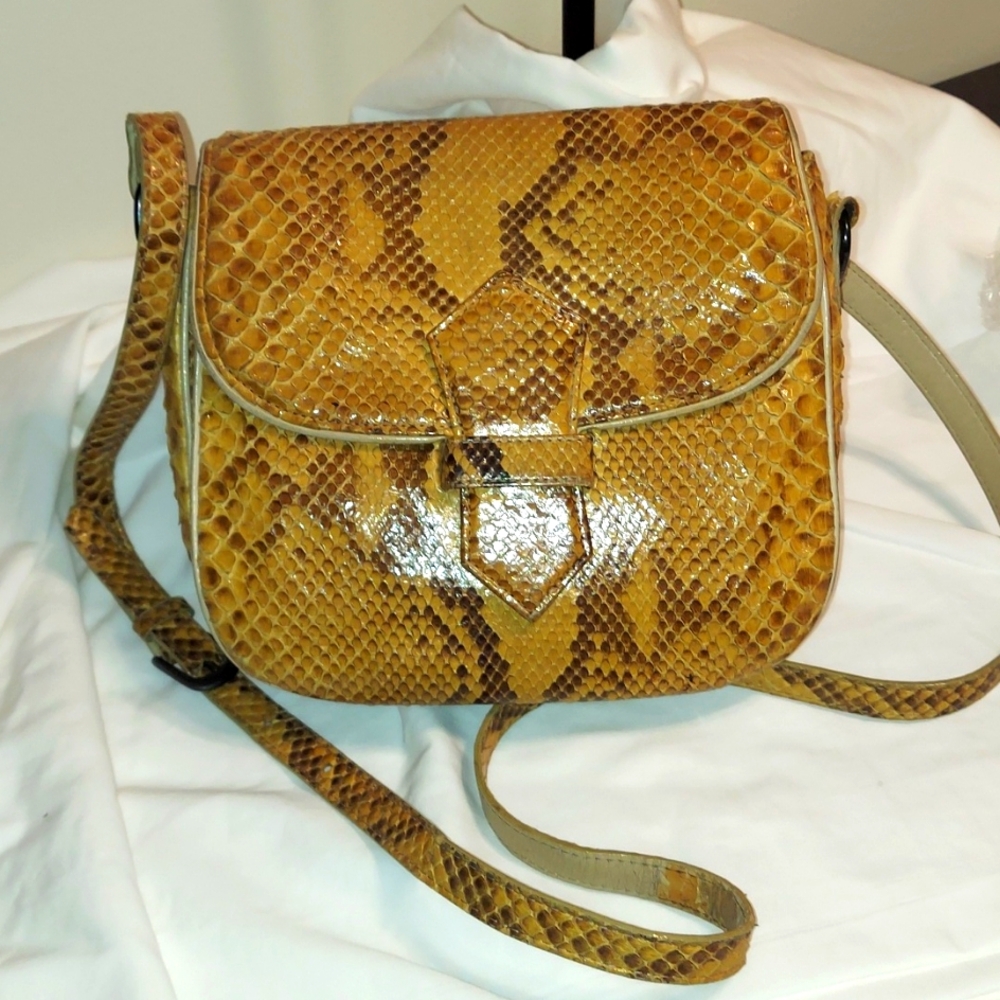 YVES SAINT LAURENT SAINT LAURENT YSL Kaia Vintage Handbag Python Leather
